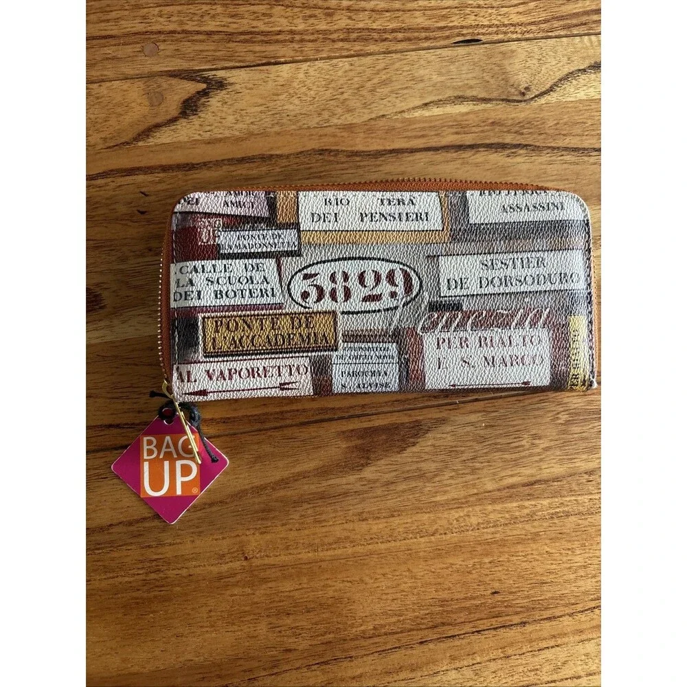 Venetian Italian Zip Wallet With Tags